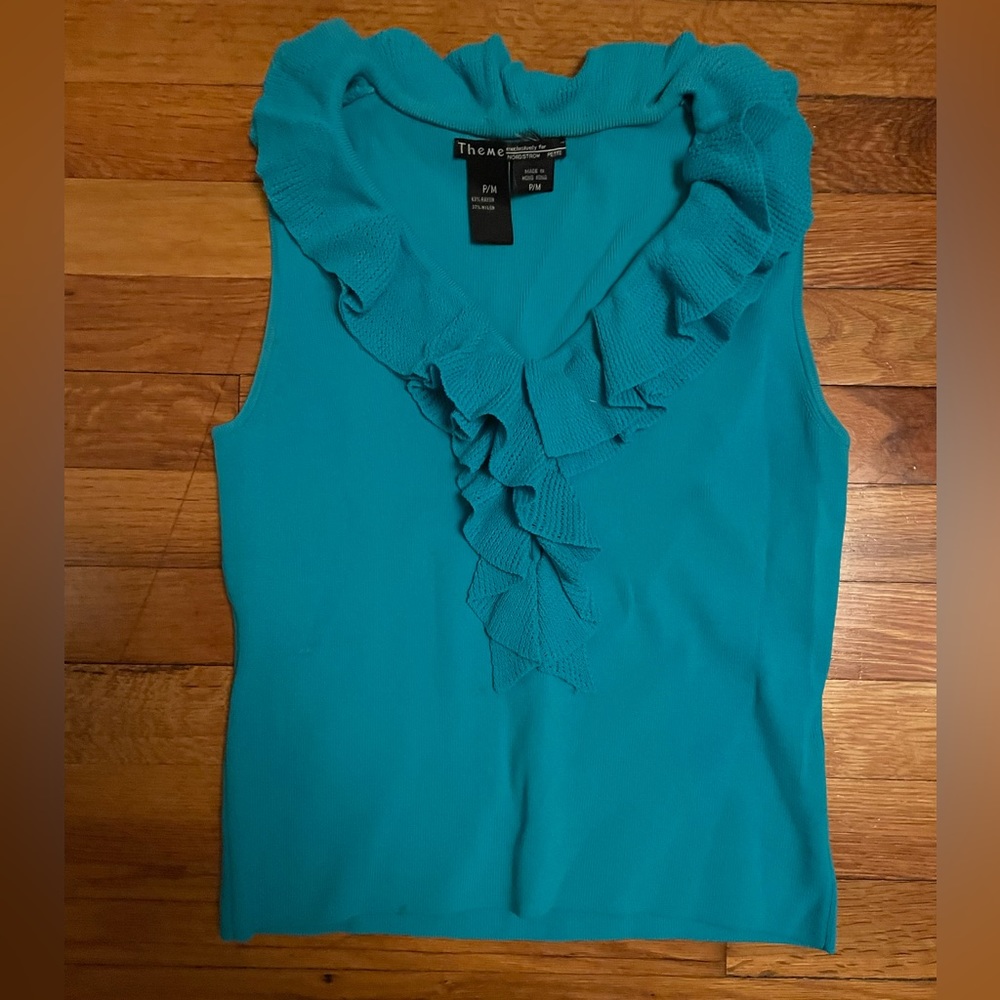 Theme by Nordstrom - Turquoise Knit Top - Size Petite Medium - BNWOT